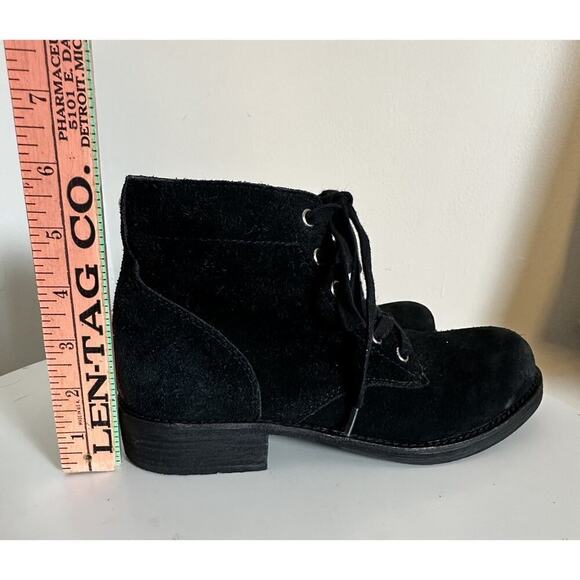 Sam Edelman Bleecker Black Suede Leather Ankle Booties Womens Sz. 7.5 Lace Up LN - Picture 15 of 16